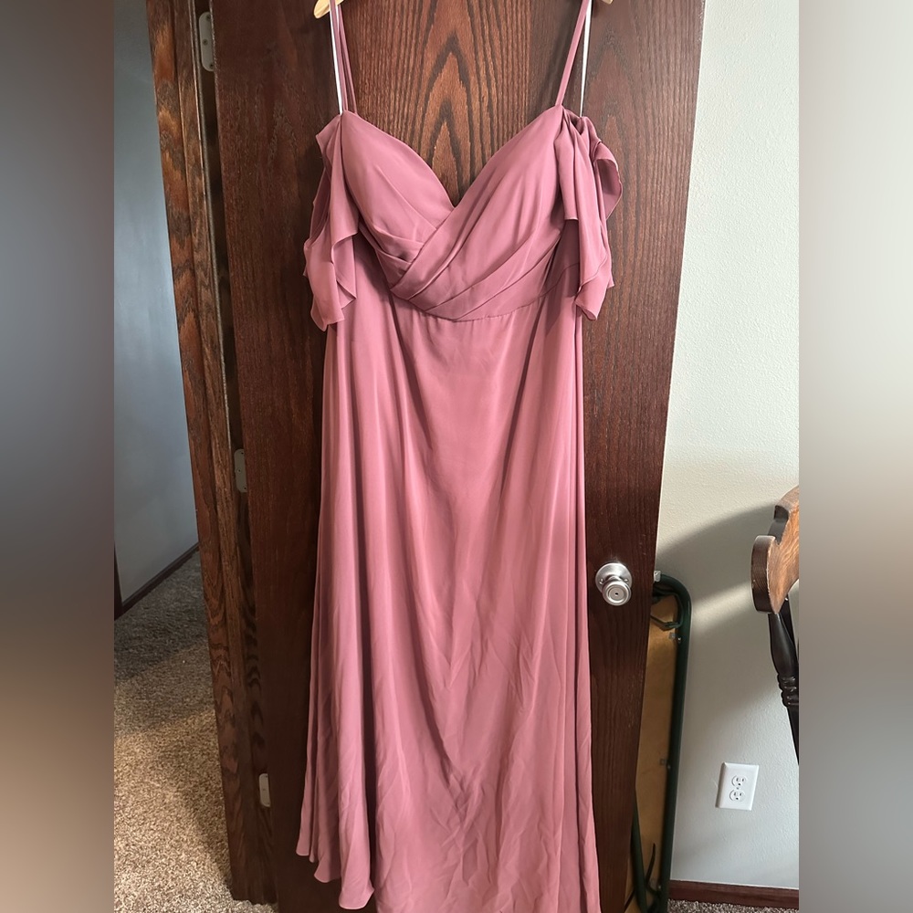 Kalani K dusty rose bridesmaid dress
